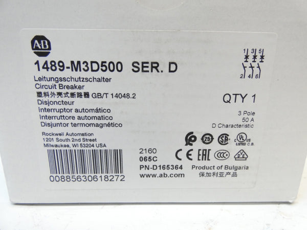 ALLEN BRADLEY 1489-M3D500 SER. D 400V 50A NSMP