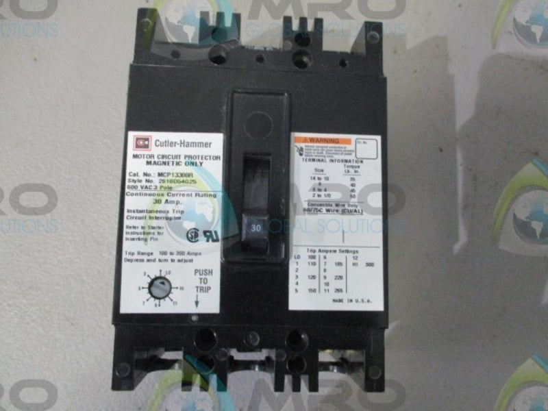 CUTLER HAMMER MCP13300R 30AMP NSNP