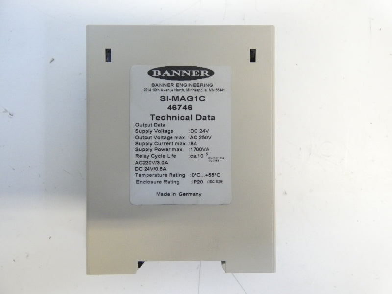 BANNER ENGINEERING SI-MAG1C 46746 250VAC 8A NSMP