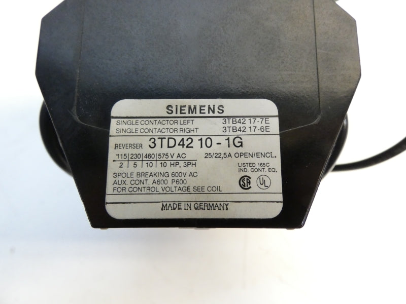 SIEMENS 3TD4210-1G 3TB4217-6E 120V 30A NSNP