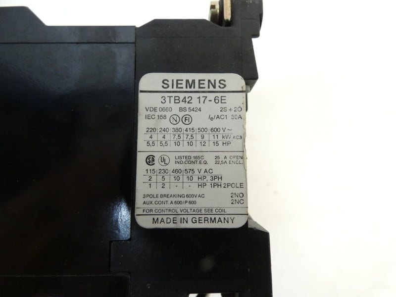 SIEMENS 3TD4210-1G 3TB4217-6E 120V 30A NSNP