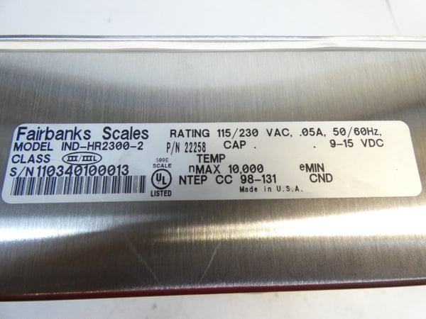 FAIRBANKS IND-HR2300-2 22258 115/230VAC .05A NSMP