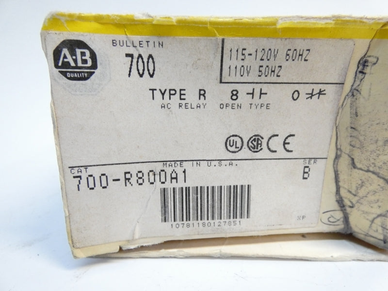 ALLEN BRADLEY 700-R800A1 SER. B 110/115-120V (WH/YL) NSMP