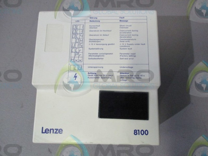 LENZE 8101_E.4B.12 INVERTER MOTOR DRIVE  UNMP