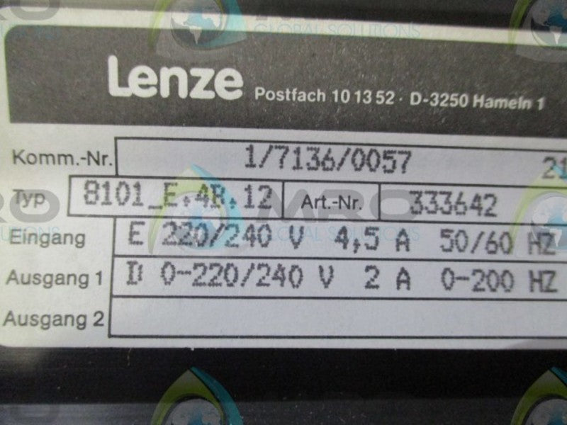 LENZE 8101_E.4B.12 INVERTER MOTOR DRIVE  UNMP