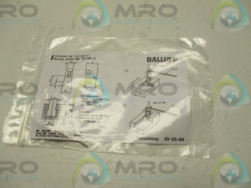 BALLUFF BMF103-HW-43 MOUNTING BRACKET   NSMP
