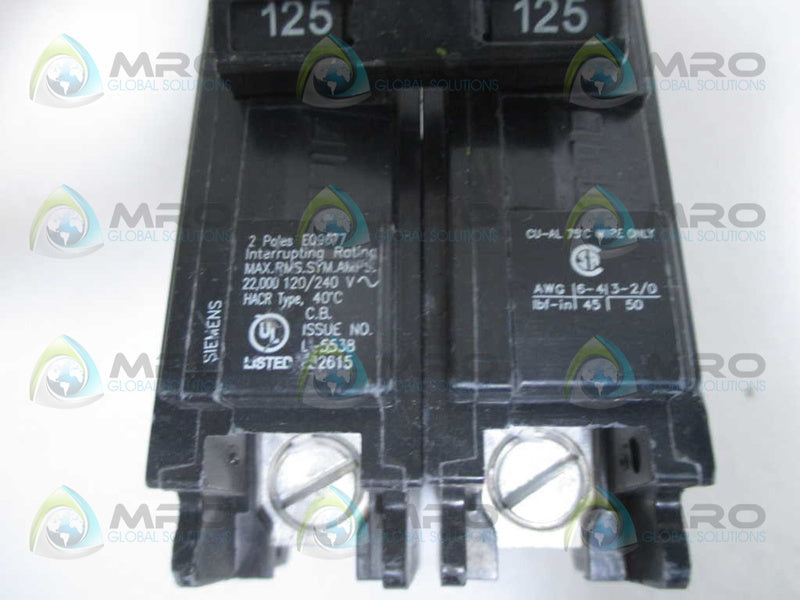 SIEMENS EQ9677 CIRCUIT BREAKER 125A  NSNP