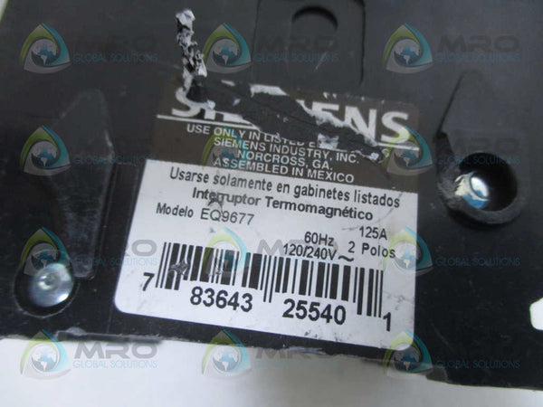 SIEMENS EQ9677 CIRCUIT BREAKER 125A  NSNP