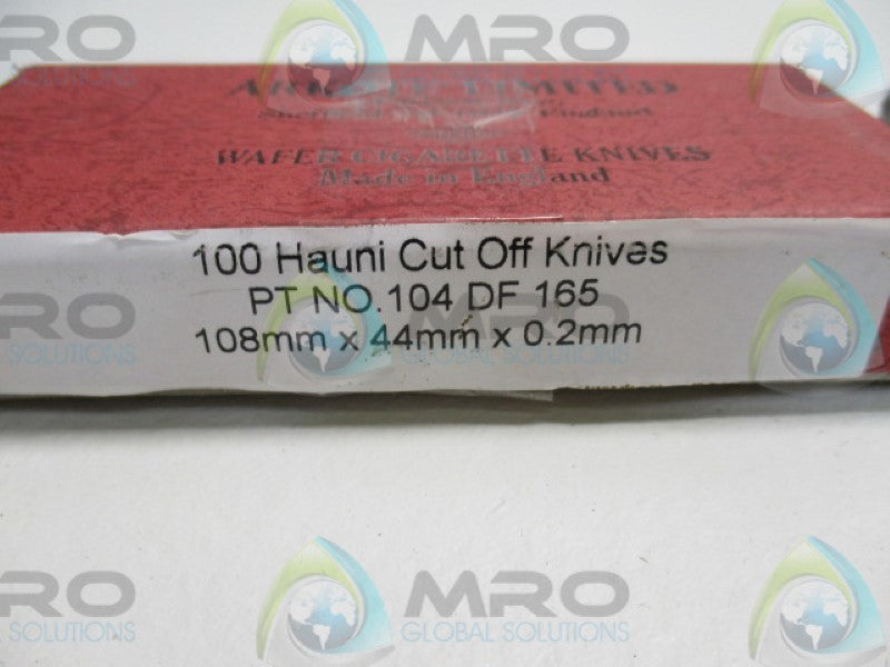ARKOTE LIMITED 104DF165 CUT OFF KNIVES (PKG OF 100)  NSMP