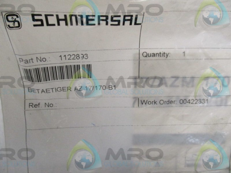 SCHMERSAL AZ17/170-B1 1122893 ACTUATOR KEY  NSMP