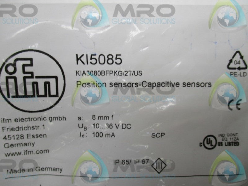 IFM EFECTOR KI5085 CAPATIVE SENSOR  NSMP