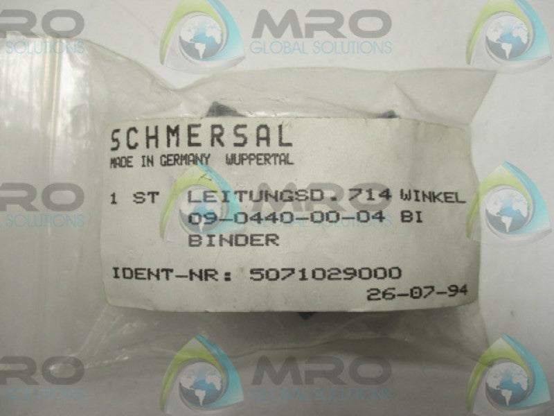 SCHMERSAL 09-0440-00-04 ANGLED CONNECTOR 4P  NSMP