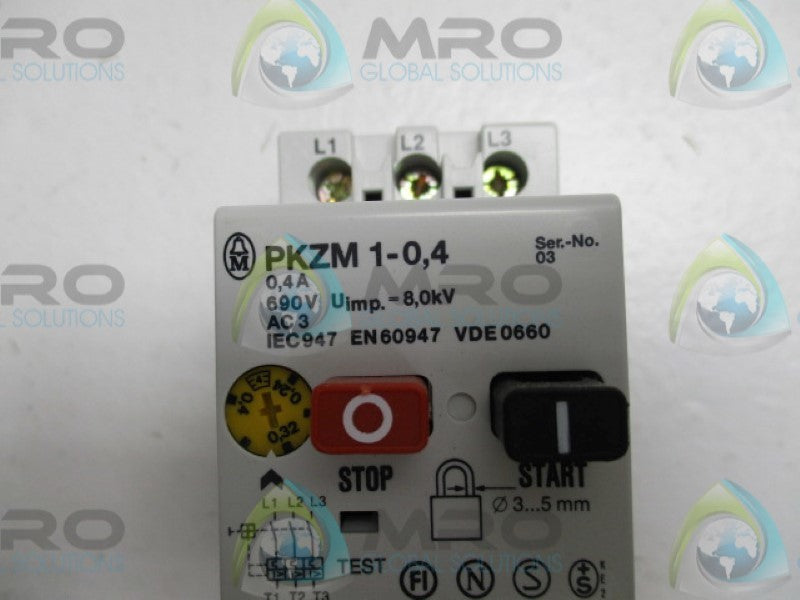 KLOCKNER MOELLER PKZM1-0,4 MOTOR STARTER 0,24-0,4A  NSMP