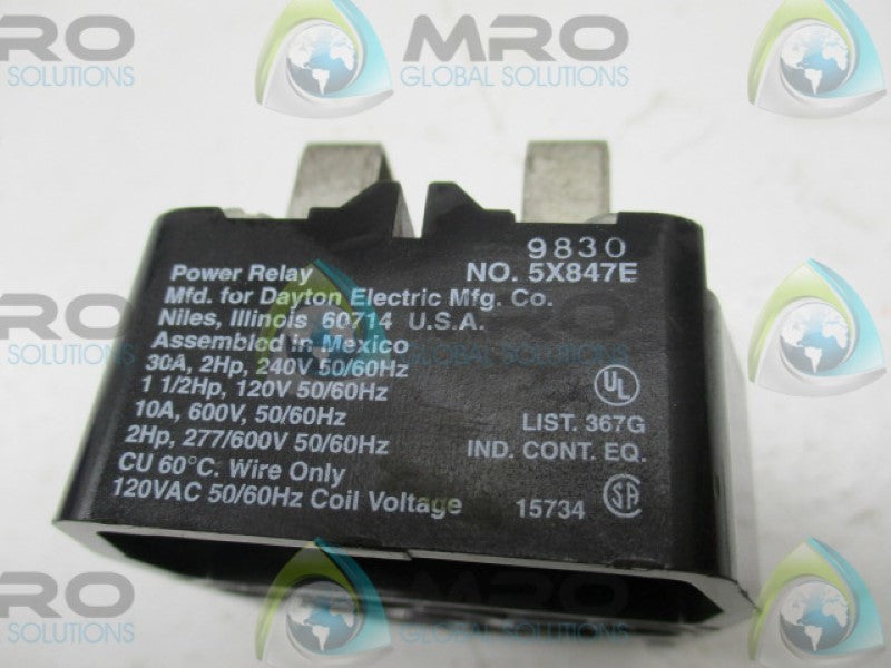 DAYTON 5X847E POWER RELAY 120VAC  UNMP