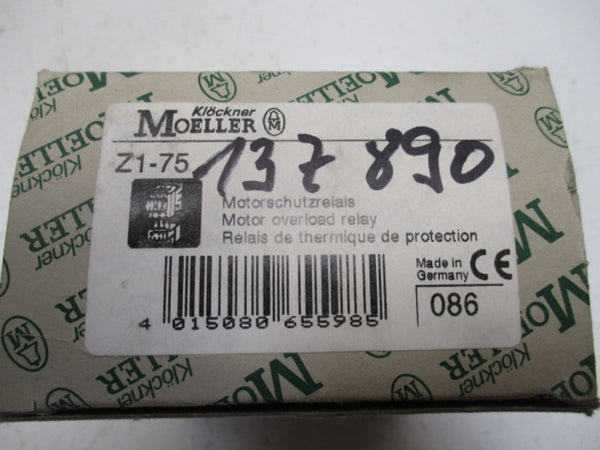 KLOCKNER MOELLER ZI-75 OVERLOAD RELAY 60-75A  NSMP