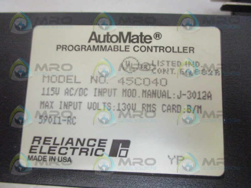 RELIANCE ELECTRIC 45C040 INPUT MODULE  UNMP