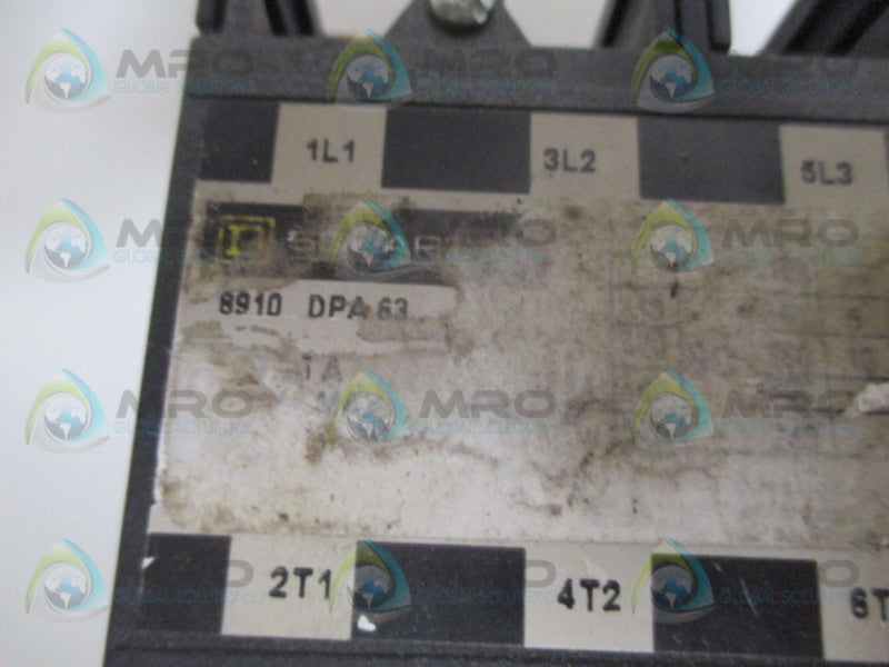 SQUARE D 8910-DPA63V09 CONTACTOR 240V   UNMP