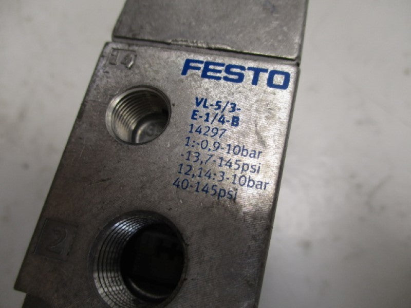 FESTO 14297 VL-5/3-E-1/4-B PNEUMATIC VALVE   NSMP