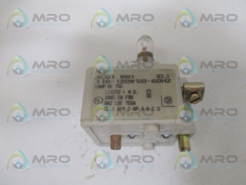 SQUARE D 9001-KM1 PILOT LIGHT MODULE 120V  UNMP