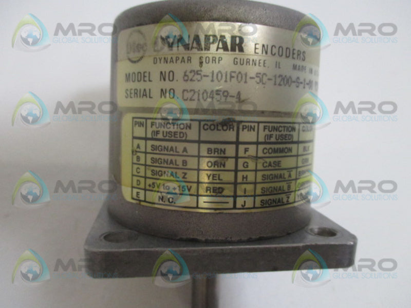 DYNAPAR 625-101F01-5C-1200-S-1-00 ENCODER  UNMP