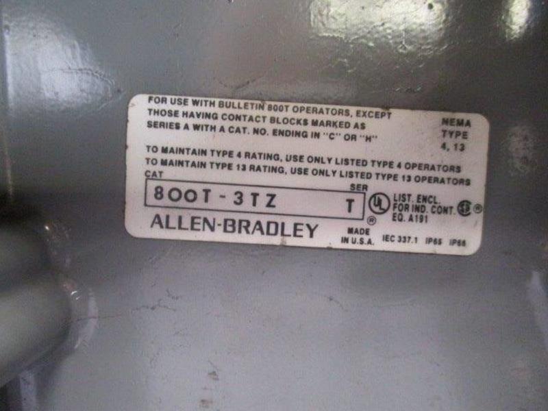 ALLEN BRADLEY 800T-3TZ SER. T  UNMP