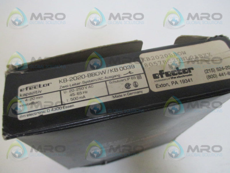 IFM EFECTOR KB-2020-BBOW PROXIMITY SENSOR  NSMP