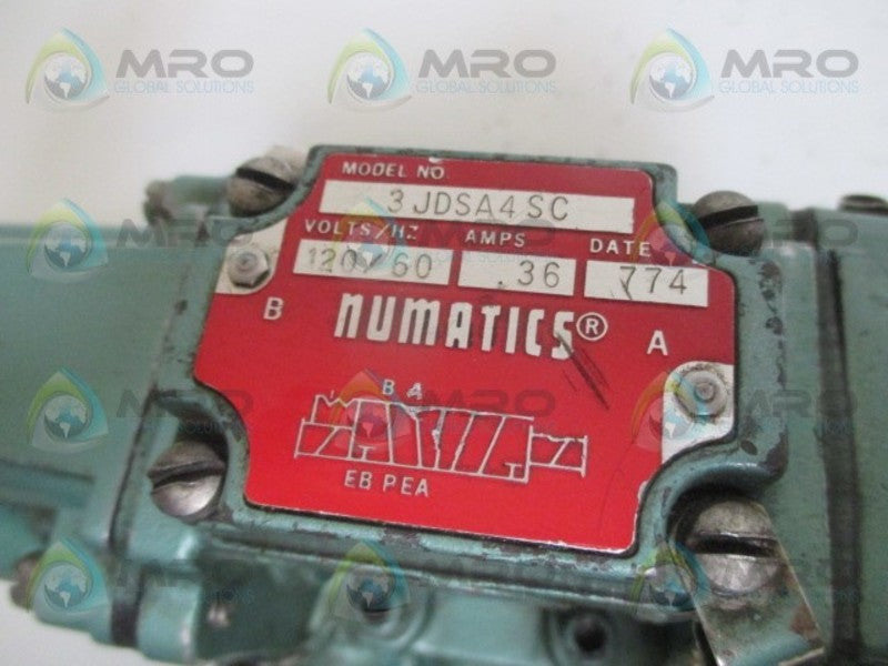 NUMATICS 3JDSA4SC SOLENOID VALVE 120V  UNMP