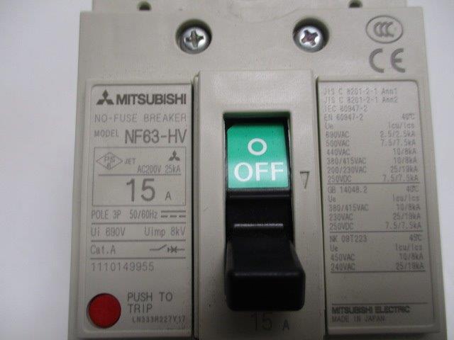 MITSUBISHI NF63-HV3P15A 15A  NSMP