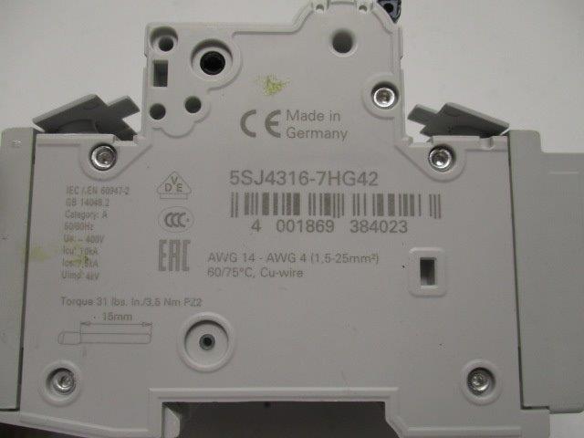 SIEMENS 5SJ4316-7HG42 CIRCUIT BREAKER 16A  NSNP