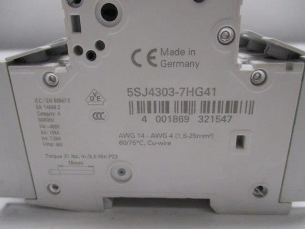 SIEMENS 5SJ4303-7HG41 CIRCUIT BREAKER 3A  NSNP