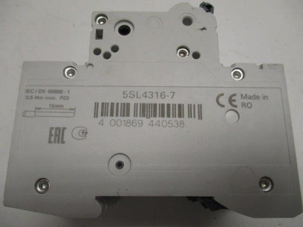 SIEMENS 5SL4316-7 CIRCUIT BREAKER 16A  NSNP