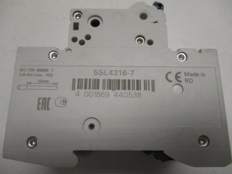 SIEMENS 5SL4316-7 CIRCUIT BREAKER 16A  NSNP