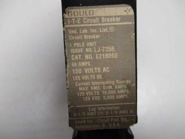 GOULD I.T.E. E21B060 CIRCUIT BREAKER 60A  UNMP