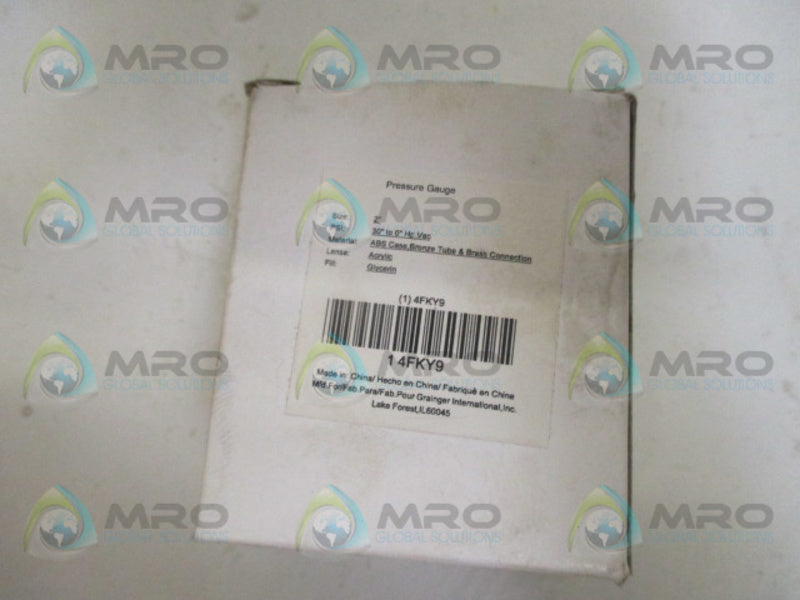 GRAINGER 4FKY9 GAUGE 30" TO 0" HC VAC 2"  NSMP