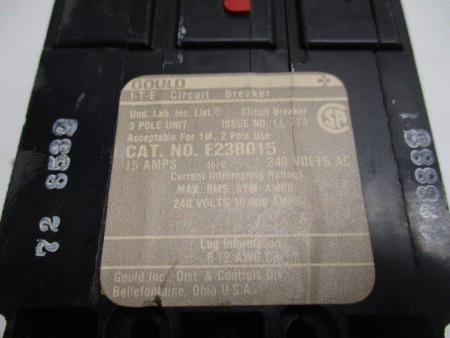 GOULD E23B015 CIRCUIT BREAKER 15A (AS PICTURED)  UNMP