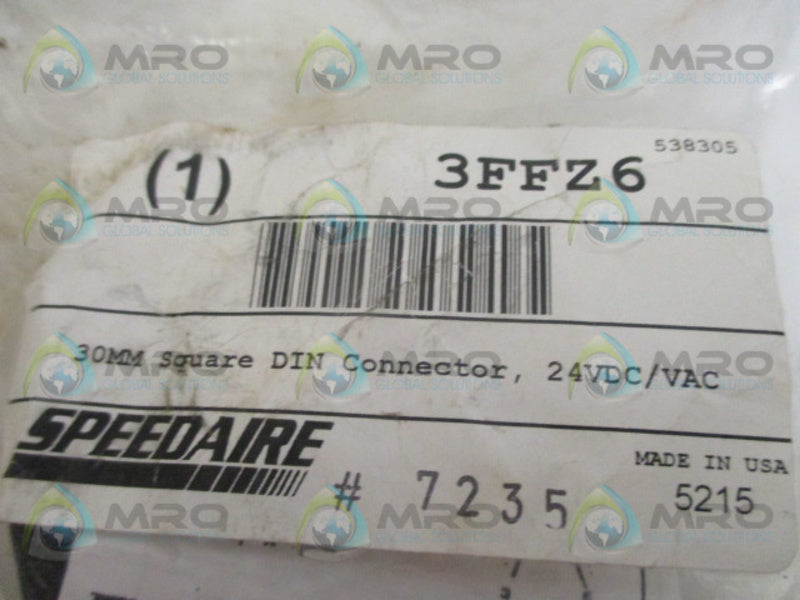 SPEEDAIRE 3FFZ6 SQUARE DIN CONNECTOR 30MM 24V  NSMP