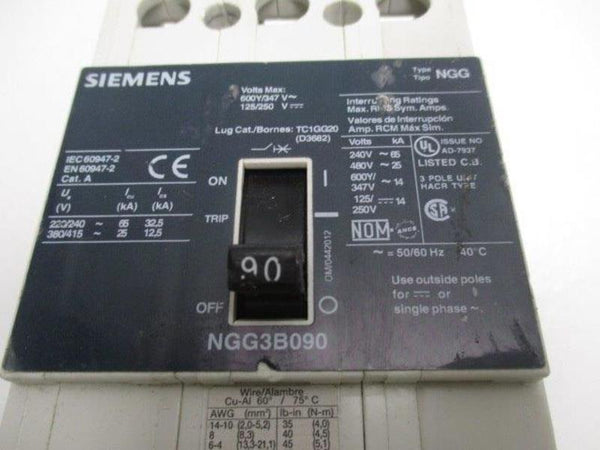 SIEMENS NGG3B090L CIRCUIT BREAKER 90A 347V  UNMP
