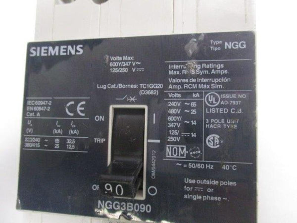 SIEMENS NGG3B090L CIRCUIT BREAKER 90A 347V  UNMP