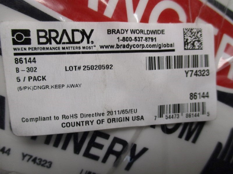 BRADY 86144 (PKG OF 5)  NSMP