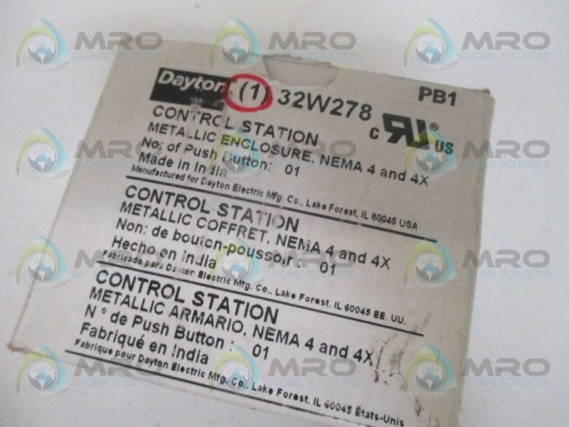 DAYTON 32W278 METALIC PUSH BUTTON ENCLOSURE  NSMP