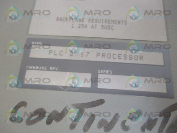 ALLEN BRADLEY 1772 SER. C F/W E PROCESSOR  UNMP