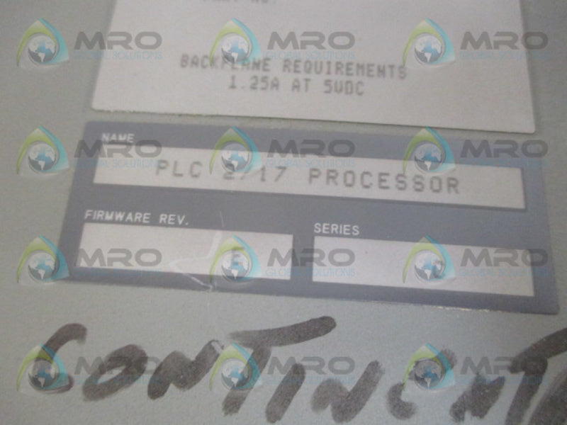 ALLEN BRADLEY 1772 SER. C F/W E PROCESSOR  UNMP