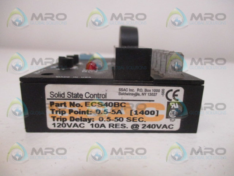 SOLID STATE CONTROL ECS40BC TIME DELAY AC CURRENT SENSOR 120VAC  UNMP