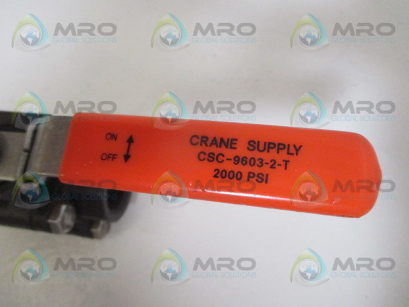 CRANE SUPPLY CSC-9603-2-T BALL VALVE 2000 PSI 3/4"  NSNP