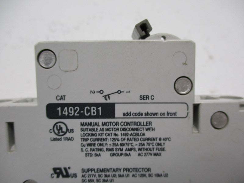 ALLEN BRADLEY 1492-CB1G005 CIRCUIT BREAKER SER. C  0.5A  UNMP