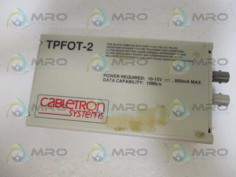 CABLETRON SYSTEMS TPFOT-2 MEDIA ADAPTER WITH LANVIEW  UNMP