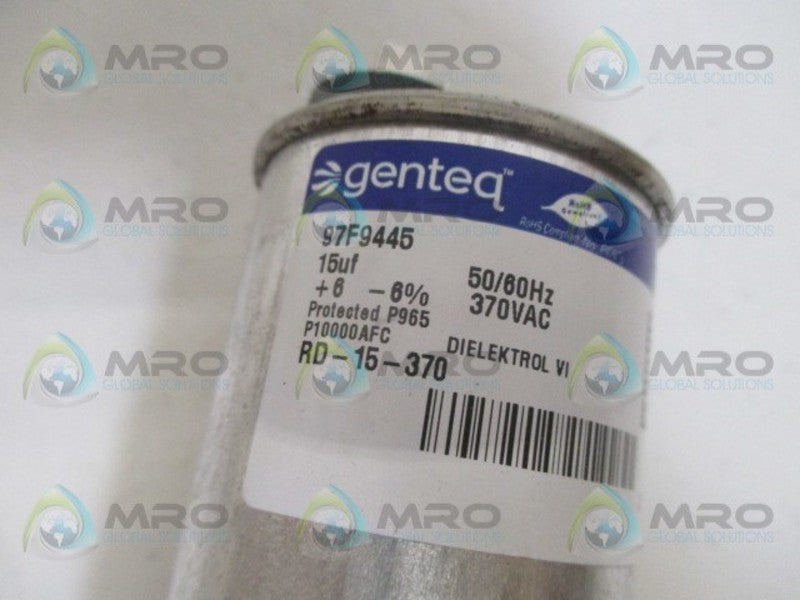GENETEQ 97F9445 CAPACITOR 15 UF 370VAC  NSMP