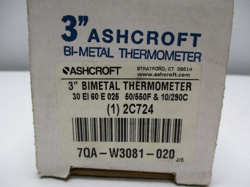 ASHCROFT 2C724 30-EI-60-E-025-50/550F&10/290C NSMP