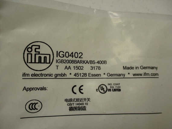 IFM EFECTOR IGB2008BARKA/BS-400B IG0402 NSMP