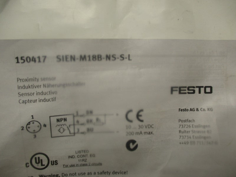 FESTO SIEN-M18B-NS-S-L NSMP